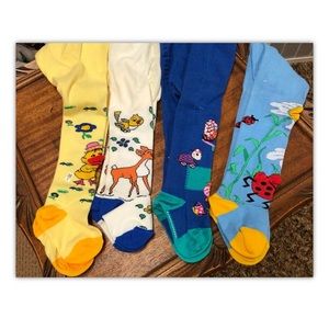 Tiki Tiki, toddler girl, knee high socks, cartoon animals print, size 2years.: